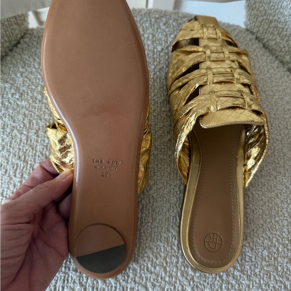 The Row Gold Woven Mules - Picture 2 of 12
